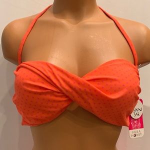 Hula Honey Bikini Bar Polka Dot Bikini Top XL